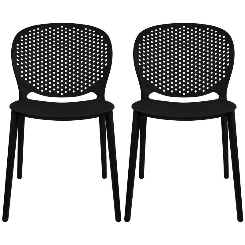 Outdoor Stacking Dining Side Chair (Set of 2)