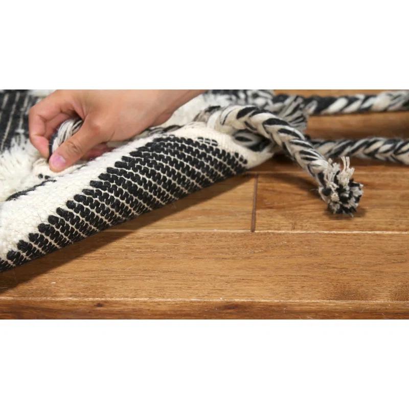 Foundry Select Cedarvale Kenya Hand Knotted Wool/Cotton Southwestern Rug in Ivory/Black