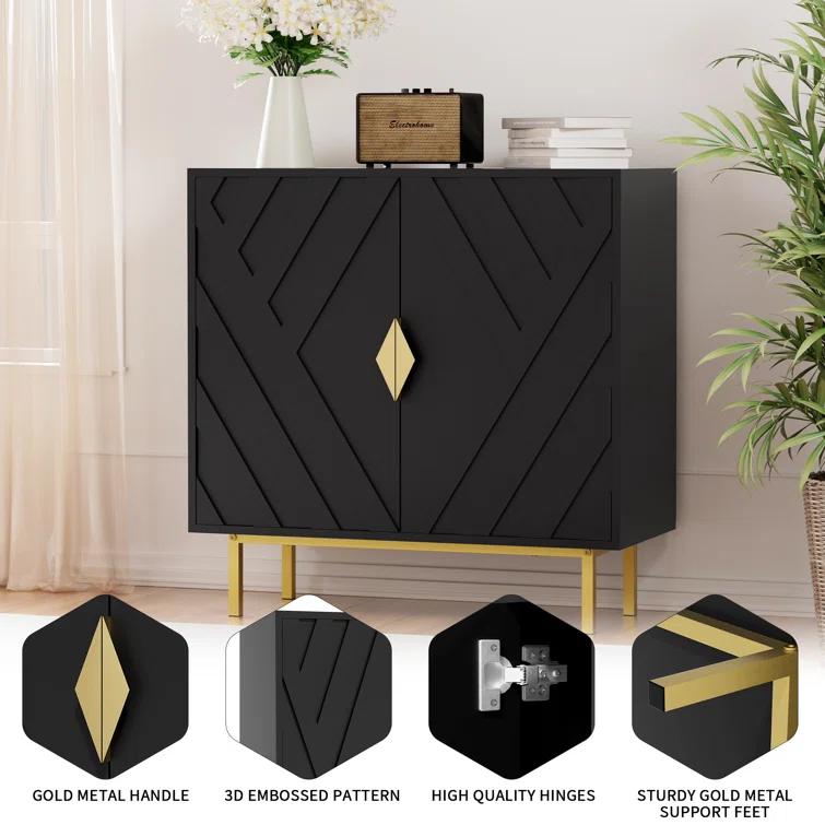 Mercer41 31.5" Modern Accent Cabinet With Shelve