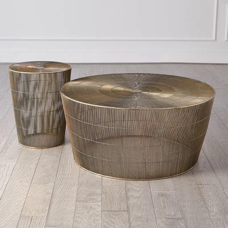 Studio A Home Radiance Coffee Table-Antique Brass