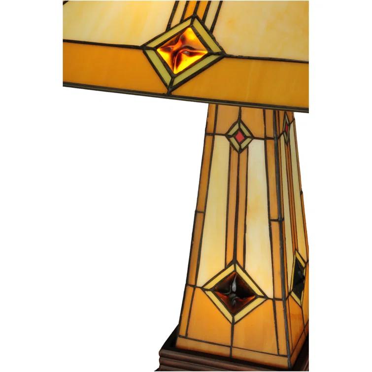 Meyda Lighting Diamond Mission Glass Table Lamp