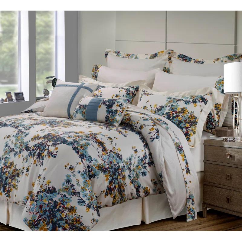Tribeca Living Modern & Contemporary Cotton Floral Comforter Set