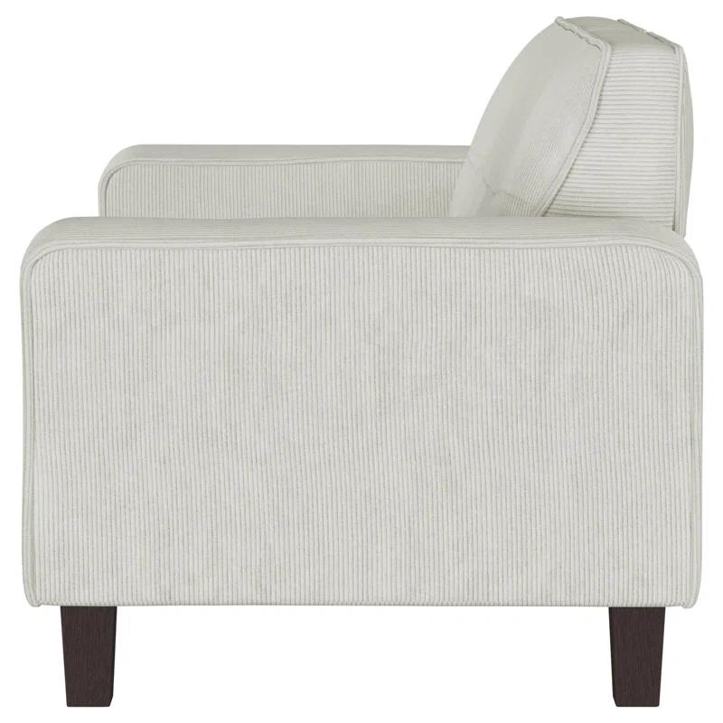 Benjara Dero Loveseat, 58 Inch, Faux Corduroy, Modern Track Arms