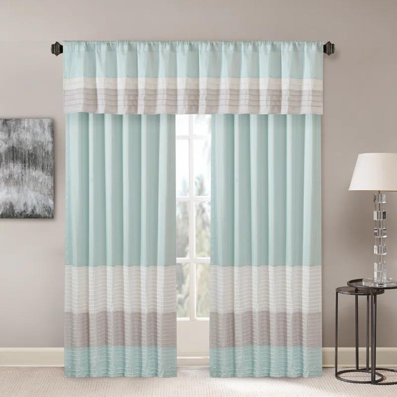 Madison Park Amherst Polyoni Pintuck Window Valance