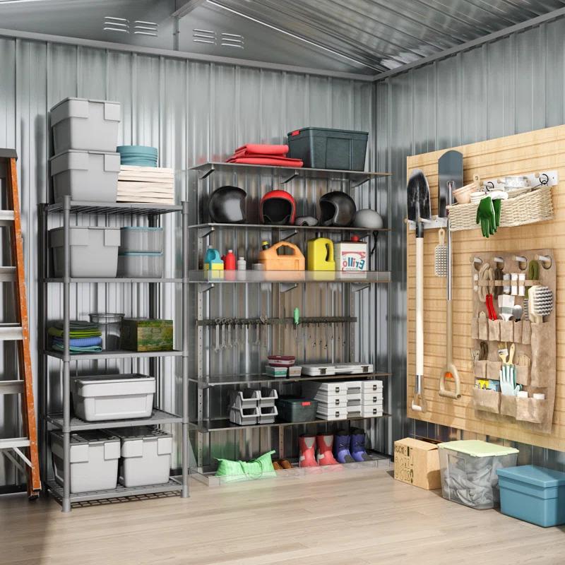 HOGYME 6 Ft. W X 4 Ft. D Outdoor Metal Storage Shed With Lockable Doors