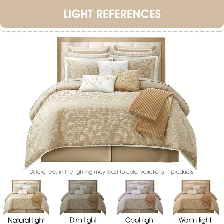 Nanshing America, Inc Janella 14 Piece Luxury Glam Comforter Set