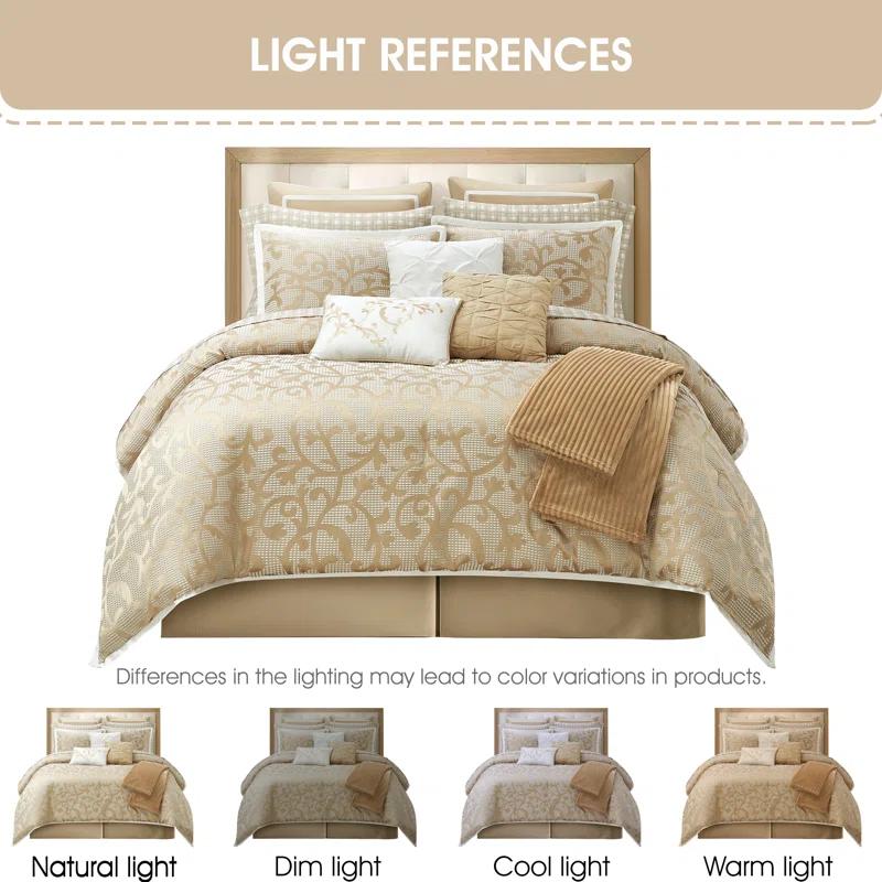 Nanshing America, Inc Janella 14 Piece Luxury Glam Comforter Set