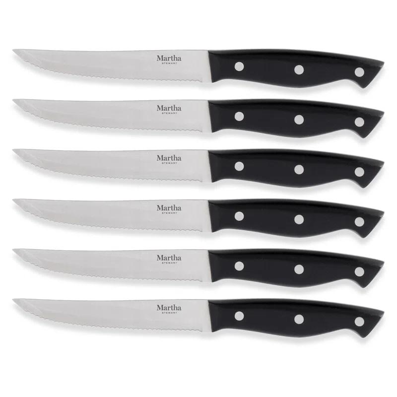 Martha Stewart Martha Stewart Stainless Steel 14 Piece Cutlery And Knife Block Set In Black