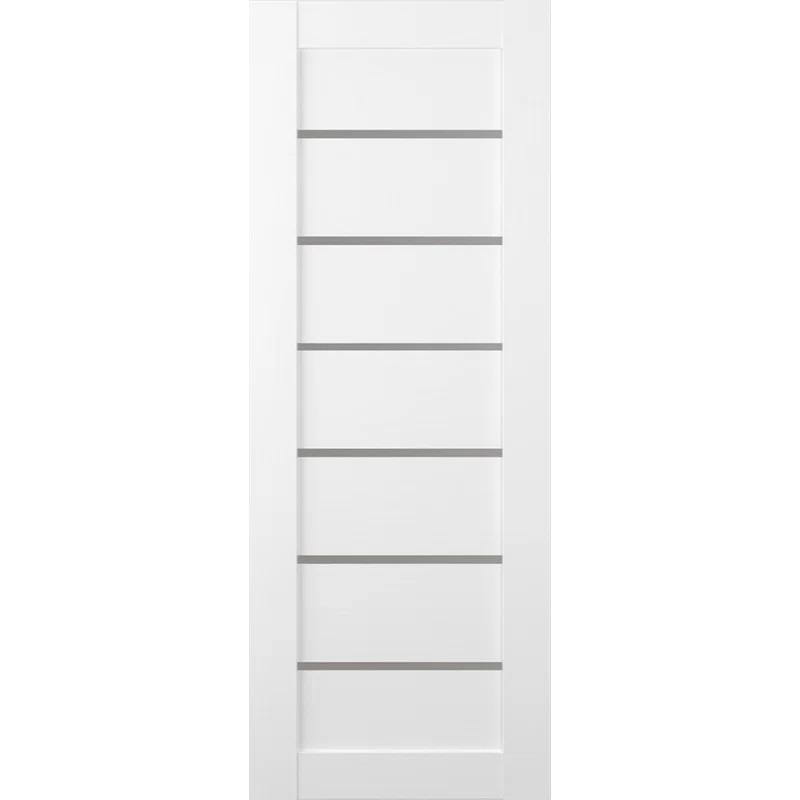 Belldinni Alba Solid Manufactured Wood and Glass Paneled Wood Finish Standard Door Slab