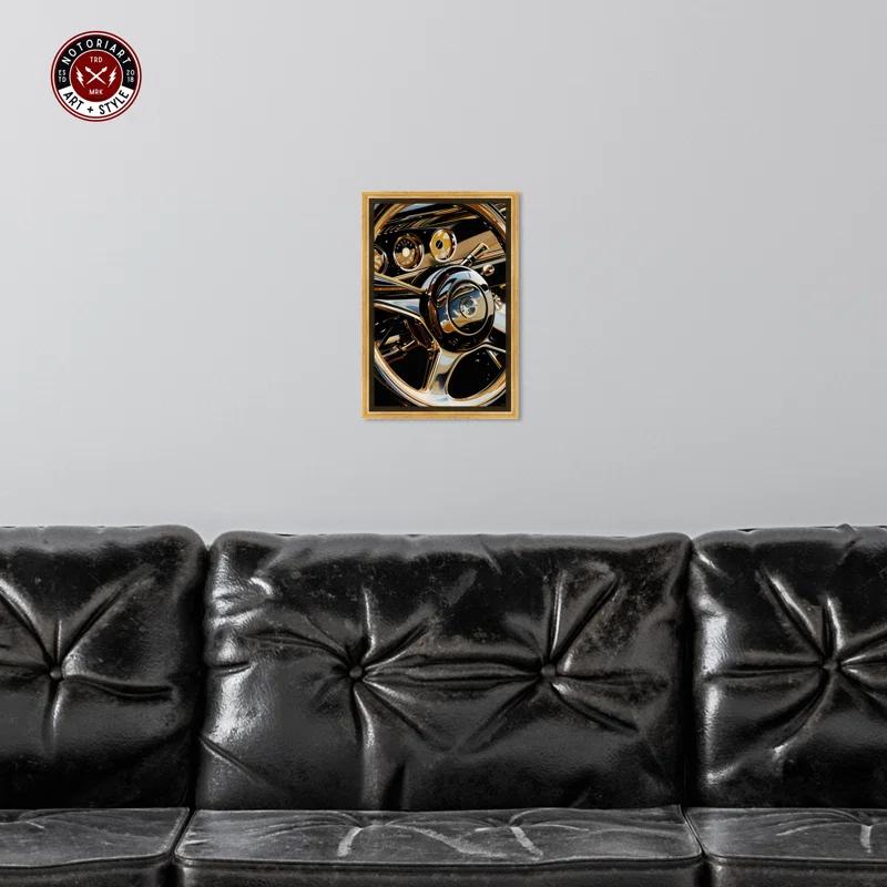 Notori Art Notoriart Elegant Steering Wheel Framed Car 1 Piece Canvas Wall Art