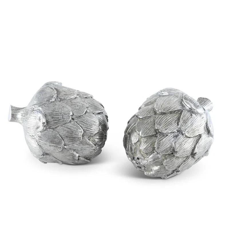 Vagabond House Farmer's Market Pewter Artichoke Salt and Pepper Shaker Set