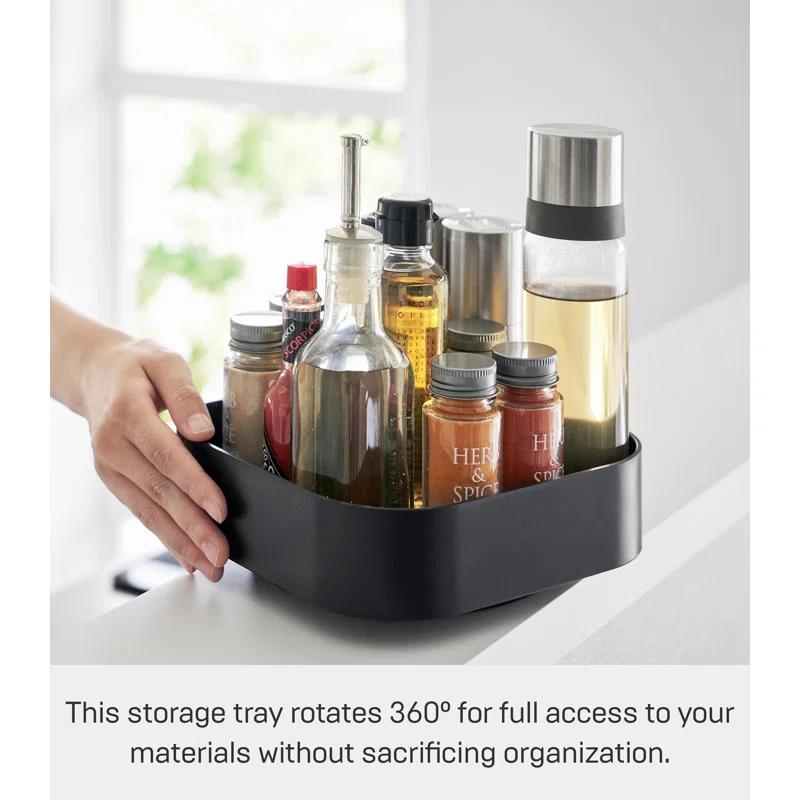 Yamazaki Home Yamazaki Home Rotating Storage Tray, ABS Plastic, Holds 8.8 Lbs