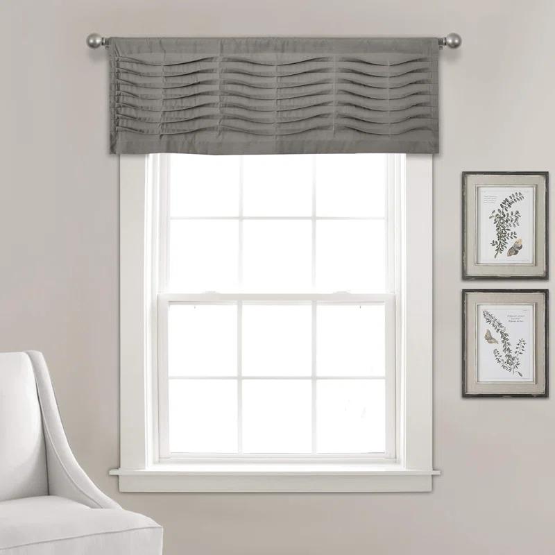 Lush Decor Tailored 52'' W Window Valance Blue,Cream,Dark Gray,Light Gray,White