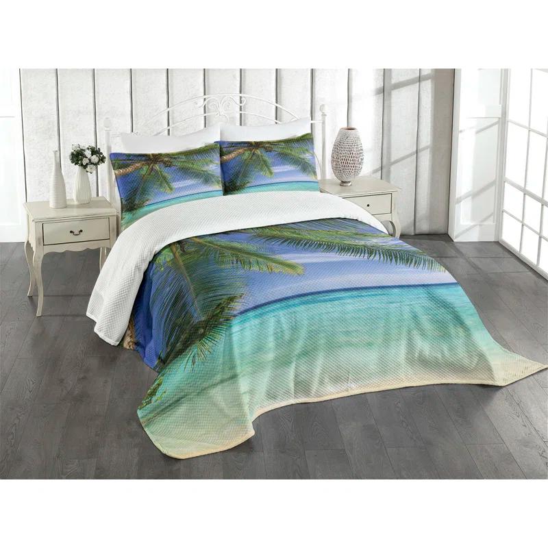 Ambesonne Ambesonne Tropical Bedspread Paradise View Maldives