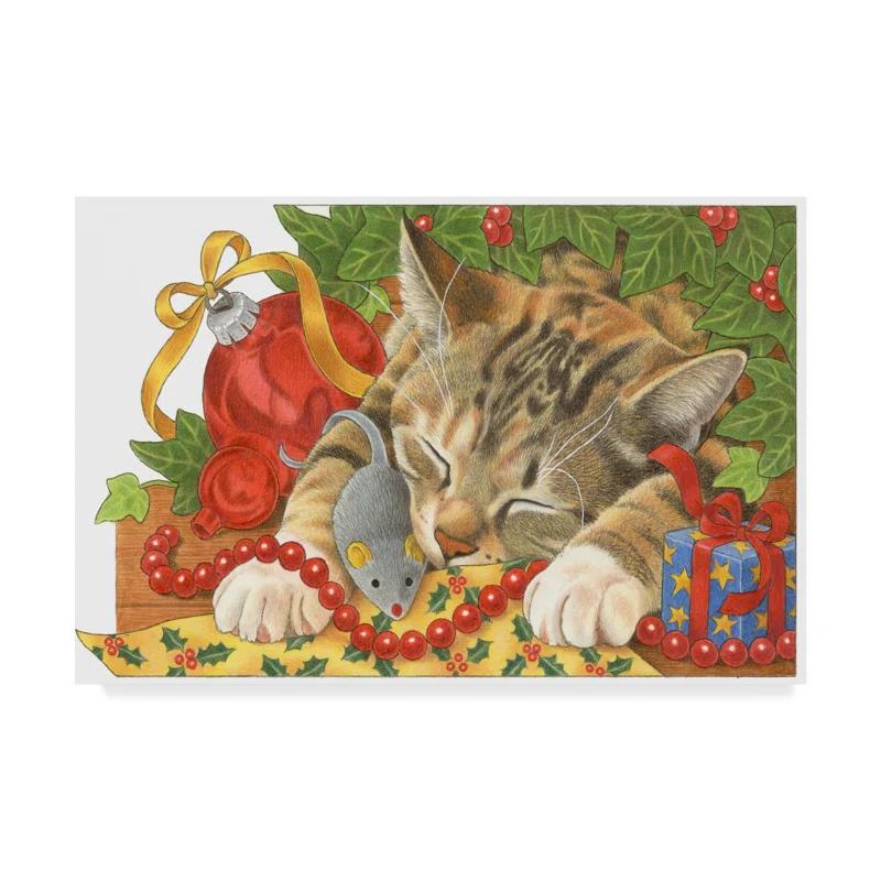 Trademark Fine Art Francien Van Westering " Christmas Cat Sleeping " by Francien Van Westering