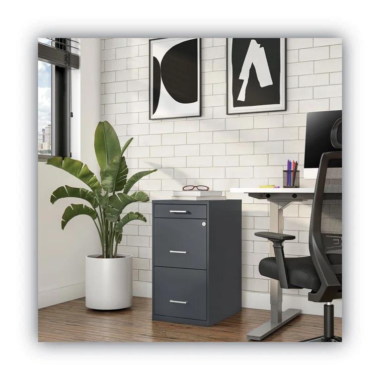 Inbox Zero 14'' Wide 3 -Drawer Steel File Cabinet