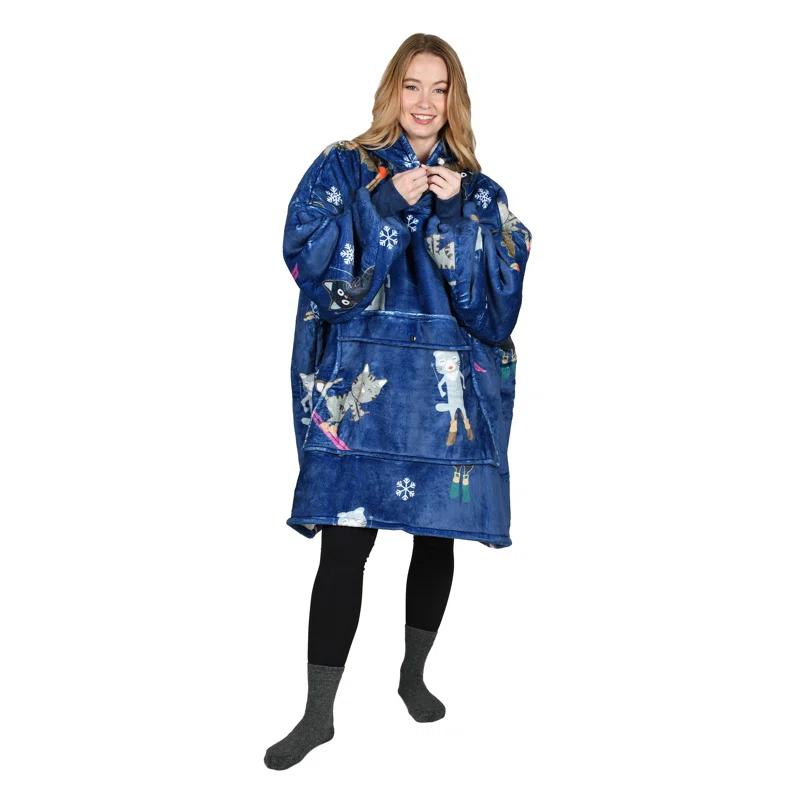Catalonia Panda Oversized Wearable Warm Blanket Hoodie Sweatshirt Pullover with Pocket for Women,Holiday Gift