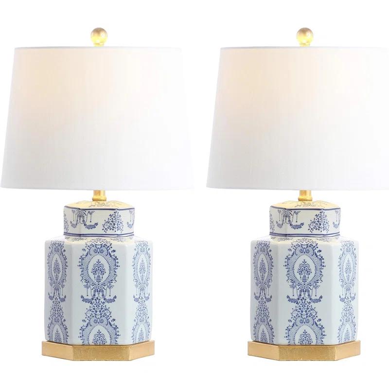 Bloomsbury Market Bodin White Ceramic Table Lamps - Set Of 2 (LED Bulbs Included)