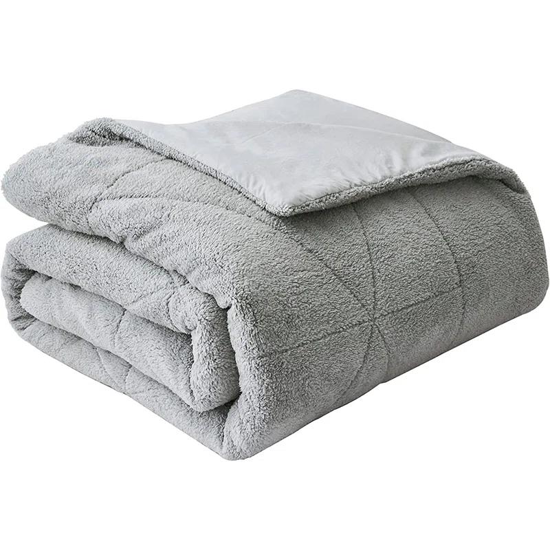 Chezmoi Collection Zane Sherpa Reversible Microfiber Comforter Set