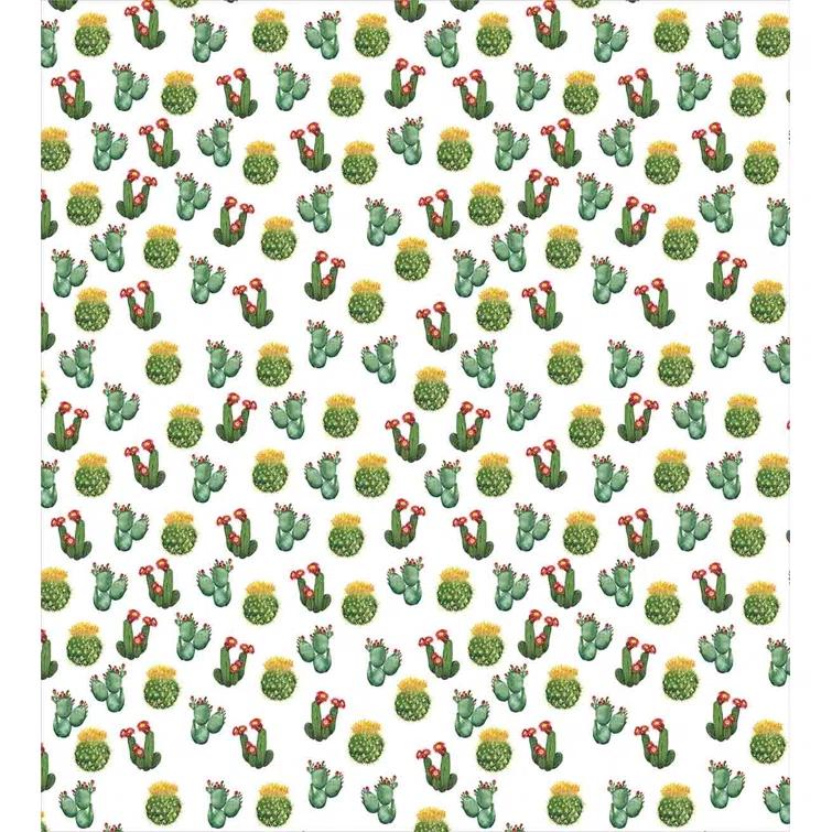 Ambesonne Plant Duvet Cover Set, Cactus and Suculent Print, Twin, Green Yellow | Wayfair