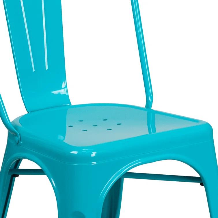 Flash Furniture Peterson Armless Metal Indoor-Outdoor Stackable Dining Chair (Set of 4)