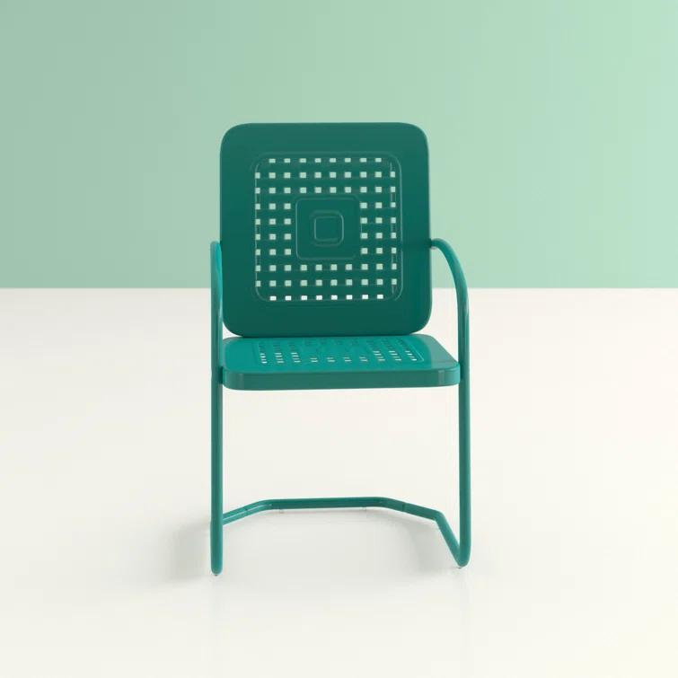 Hashtag Home Kutcher Powder Coated Steel Outdoor Lounge Chair (Set of 2) (Set of 2)