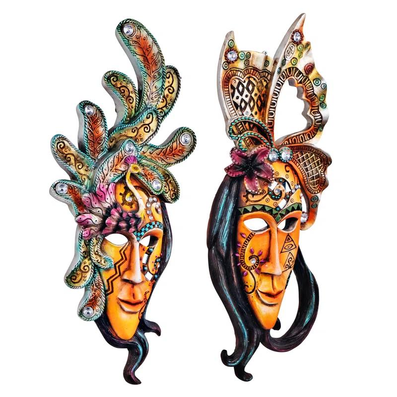 Design Toscano 2 Piece Masquerade Mask Wall Décor Set | Wayfair
