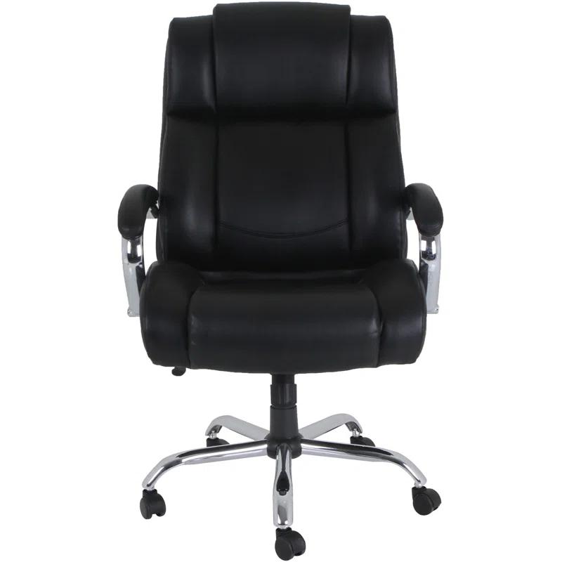 Lorell Big & Tall Leather Executive Chair with UltraCoil Comfort