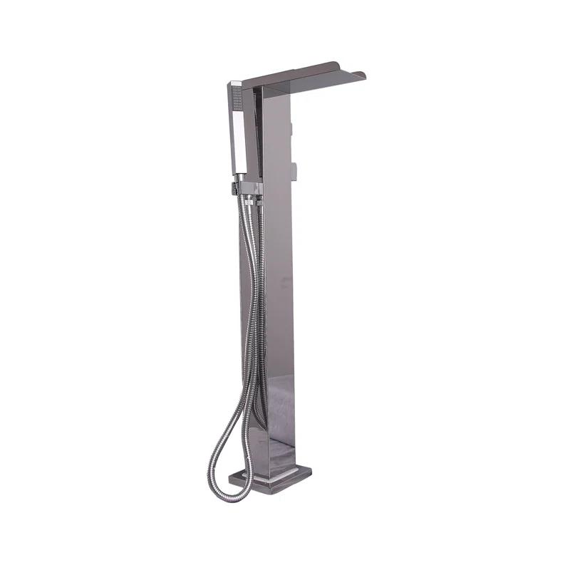 Barclay 7918-SP 1 Handle Bathroom Freestanding Tub Filler with Diverter