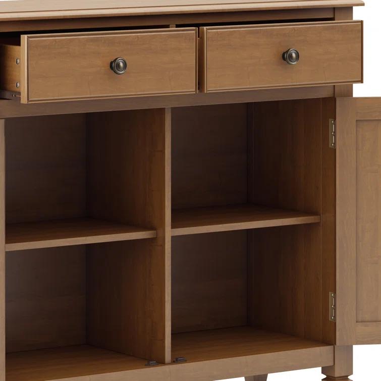 Simpli Home Connaught 40"W Solid Wood 2-Shelf Entryway Storage Cabinet with 2 Storage Drawers