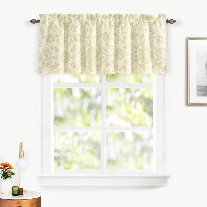 DriftAway Twyla Floral Tailored 52'' W Window Valance