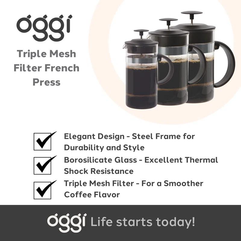 OGGI 6647.3 Triple Mesh Filter French Press