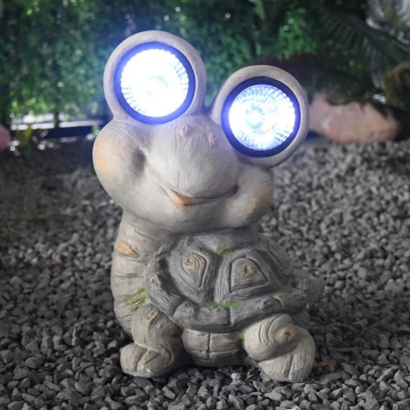 Bay Isle Home™ Swallow 15.75" Mossy Turtle Garden Statue Solar Eyes