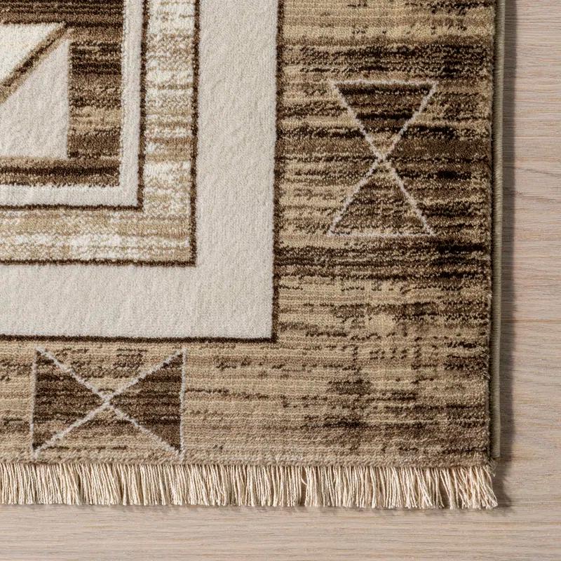 Union Rustic Agave Geometric Fringed Area Rug