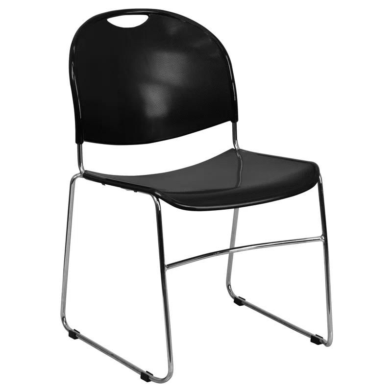 Flash Furniture Gaea 880 lb. Capacity Ultra-Compact Stack Chair with Metal Frame (Set of 5)