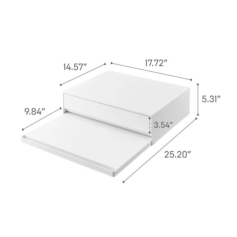 Yamazaki Home Yamazaki Home Countertop Drawer With Pull-Out Shelf, Steel, Holds 37 Lbs