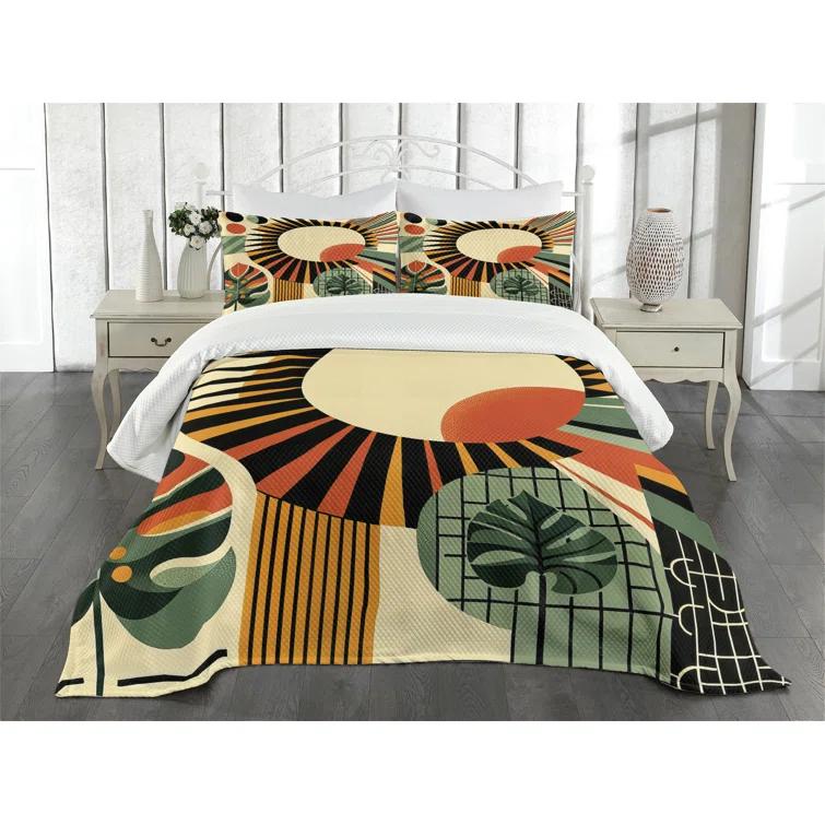 Ambesonne Not Solid Color Coverlet Set