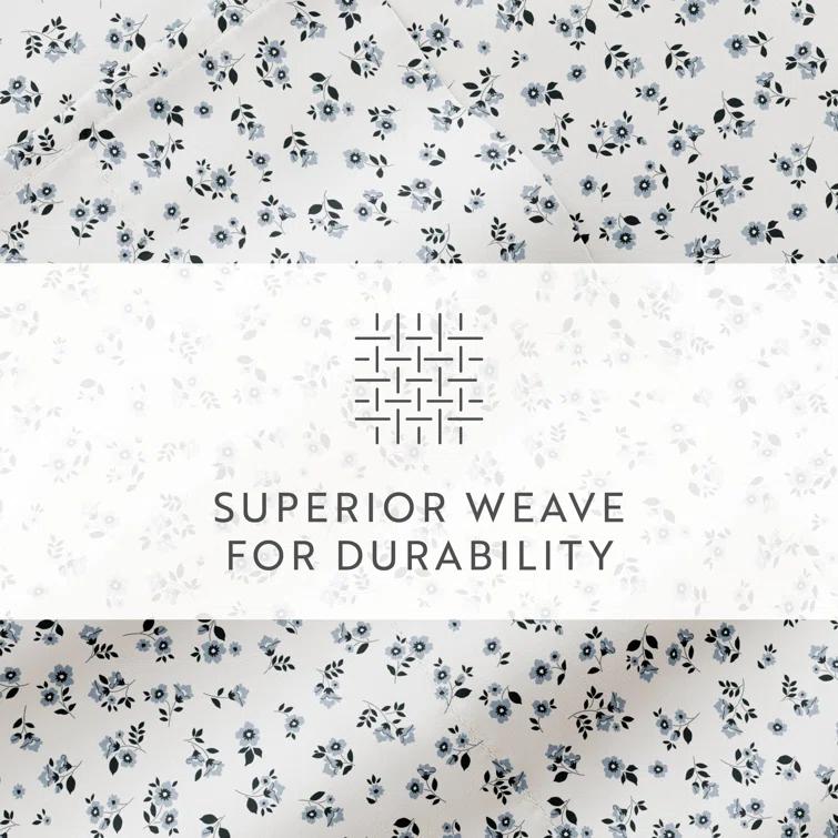 IEnjoy Home 4 Piece Sheet Set Patterned Microfiber Ultra Soft Bedding in Floral Dream