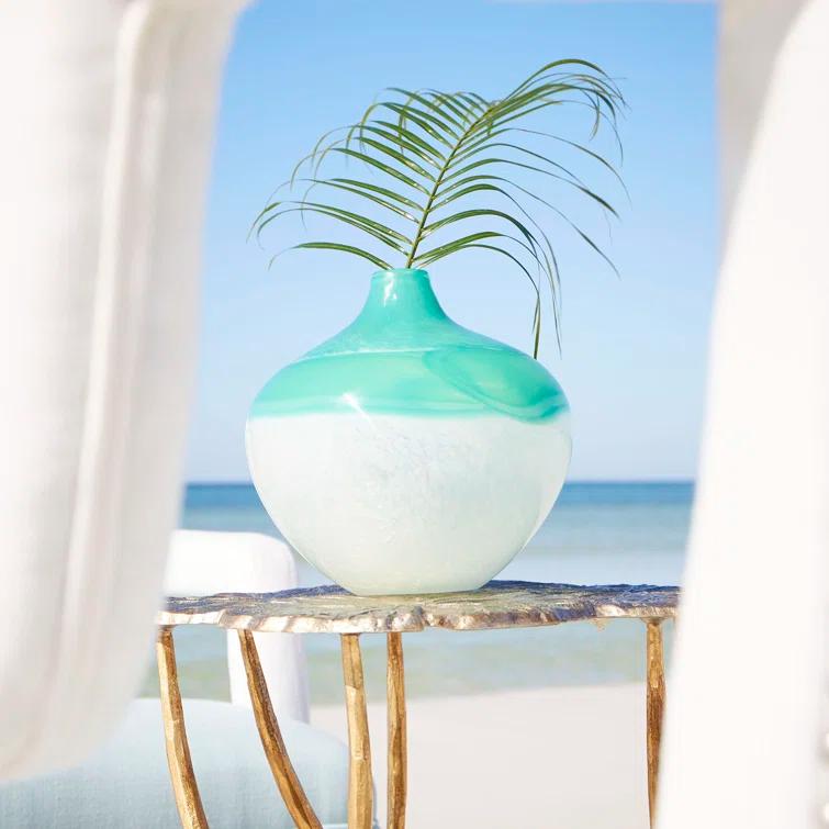 Iced Marble Glass Table Vase