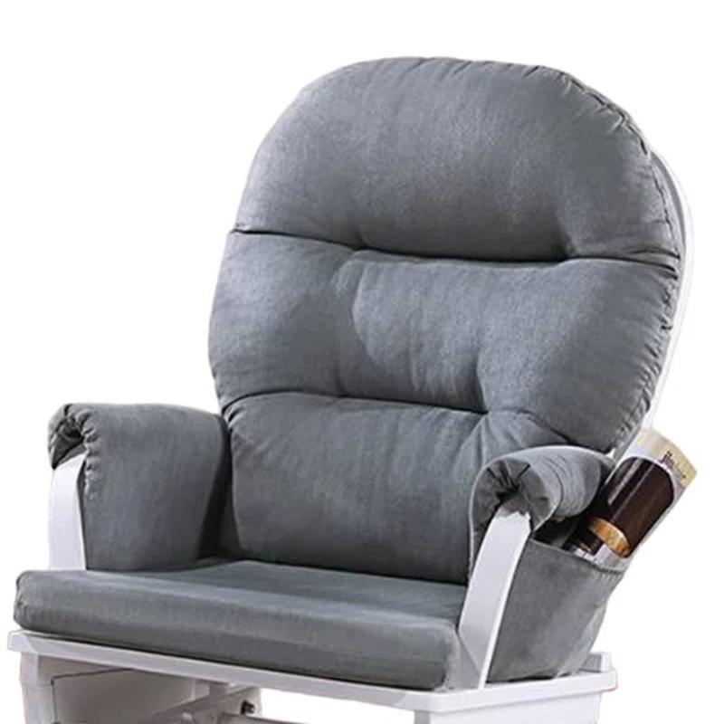 Benjara Noni Glider Manual Recliner Chair With Ottoman, Wood,