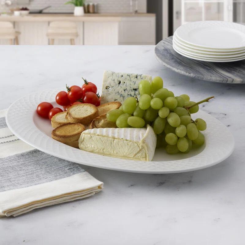 Mikasa Mikasa Trellis 16in. Lightweight Chip-Resistant Bone China Serving Platter