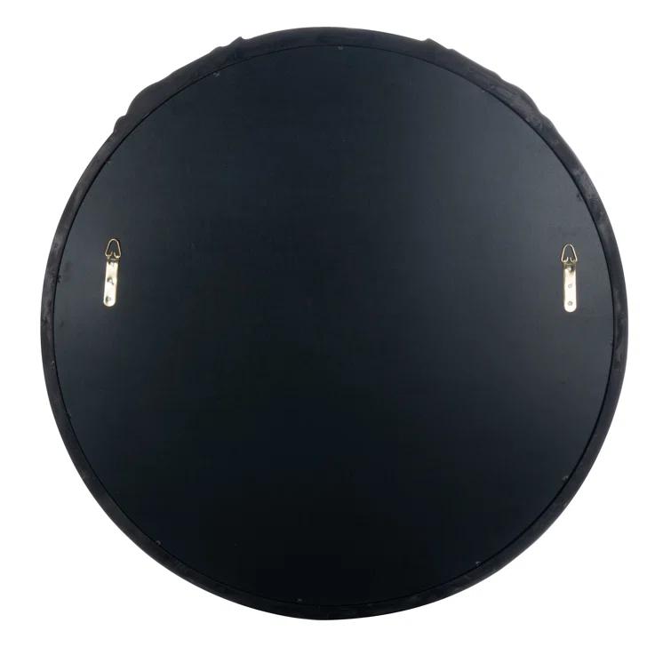 Elegant Franco 34" Round Silver and Gold Wall Mirror