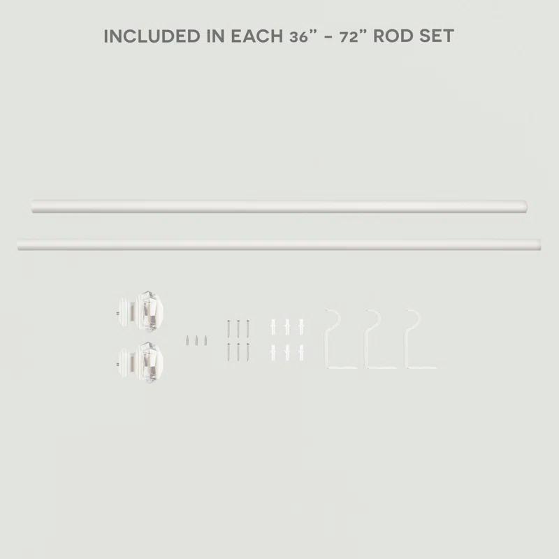 Amalgamated Textiles Exclusive Home Marquise 1" Curtain Rod and Coordinating Finial Set, Adjustable