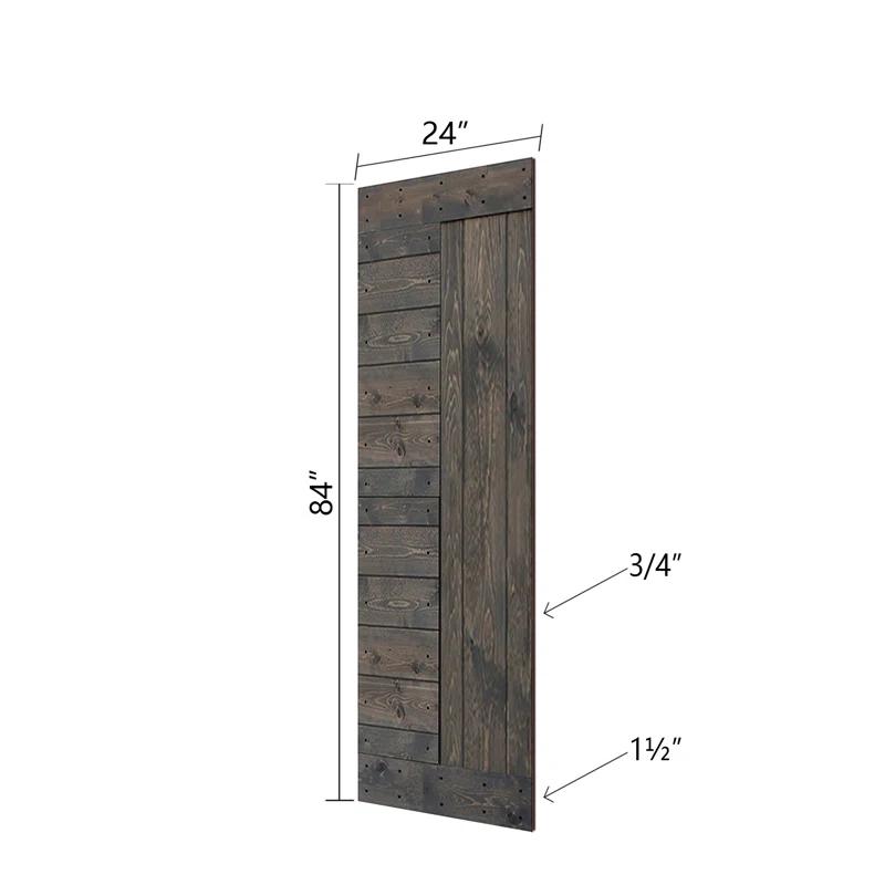 Mr. Wood L Series Paneled Wood Painted Barn Door without Installation Hardware Kit