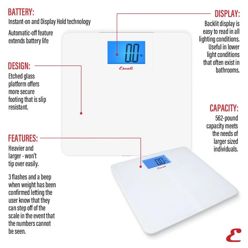 Escali High Capacity Anti-Slip Bathroom Scale & Reviews | Wayfair
