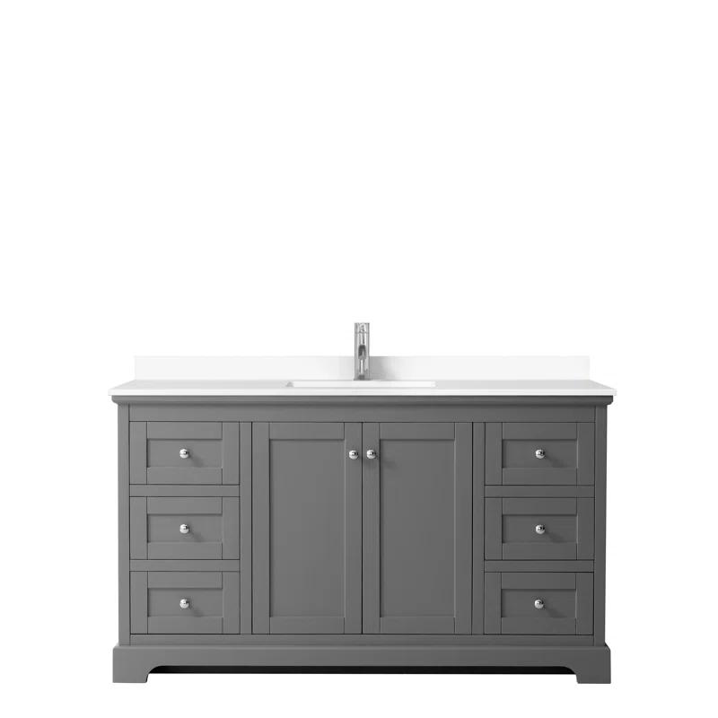 Wyndham Collection Avery 60'' Single Bathroom Vanity with Top