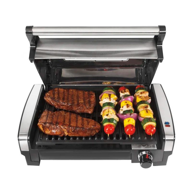Hamilton Beach Hamilton Beach® Electric Indoor Searing Grill with Removable Non-Stick Grate, Viewing Window & Adjustable Temperature Control to 450°F, 118 sq. in. Surface Serves 6
