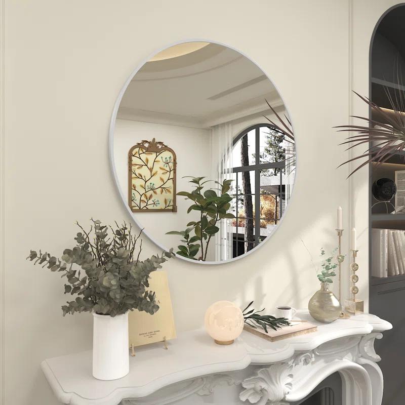 Amara Round High Quality Aluminum Alloy Framed French Cleat Mounted Wall Decor Bathroom Vanity Mirror with 5-Year Warranty