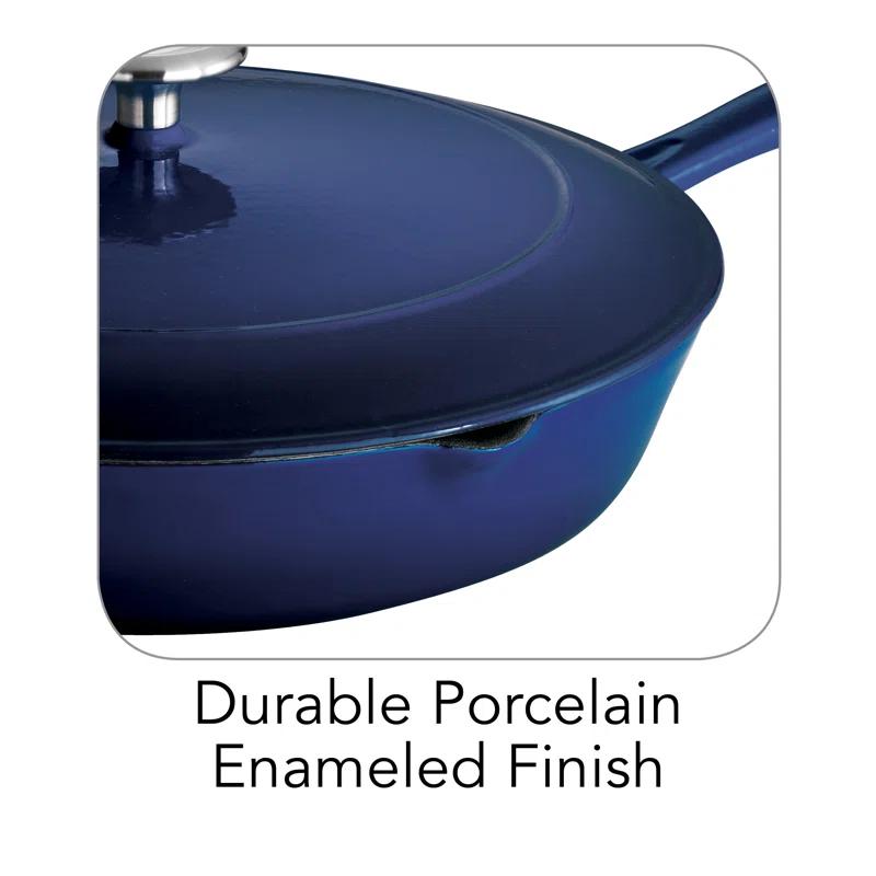 Tramontina Tramontina Gourmet Enameled Cast Iron Covered Skillet