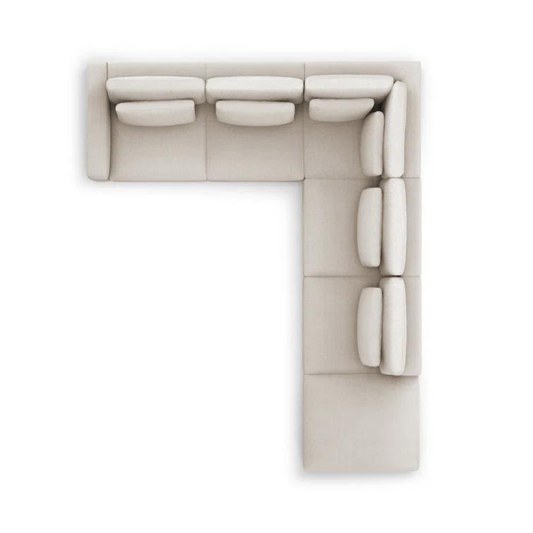 Cresswell Corner Sectional Sofa - Off White / 5-Piece / Left-Facing with Ottoman